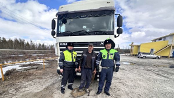 В Ямало-Ненецком автономном округе автоинспекторы оказали помощь водителю на загородной автодороге