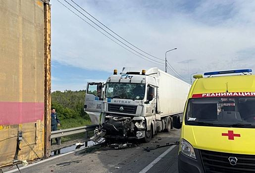 На трассе в Омской области при столкновении трех фур погиб мужчина